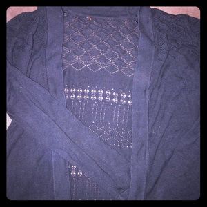 Black cardigan, “lace detail”
